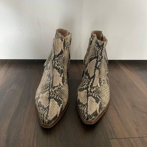 Sam Edelman snake print heeled booties
